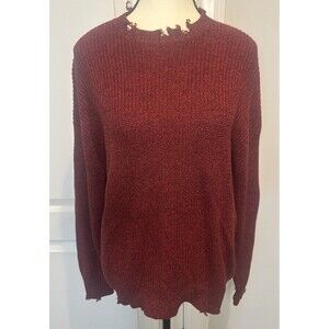 Pistola Eva Distressed Cherry Black Marl Cotton Crew Neck Sweater Sz XS NWOT